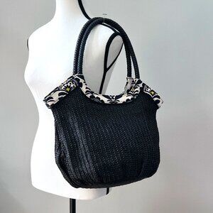 Vera Bradley Straw Bucket Tote in Fanfare